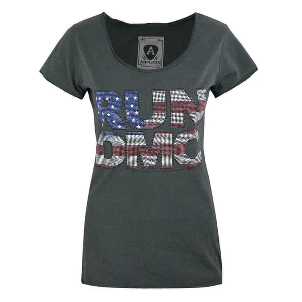 Amplified Kvinnor/Damer Run DMC USA Diamante T-Shirt