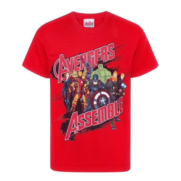 Marvel Officiel Avengers Assemble T-shirt til drenge Red 9-10 Years