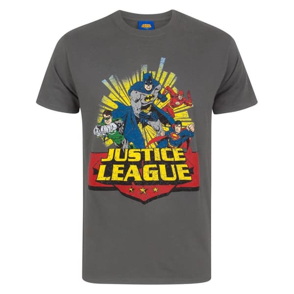 Justice League T-shirt med tegneserie for mænd