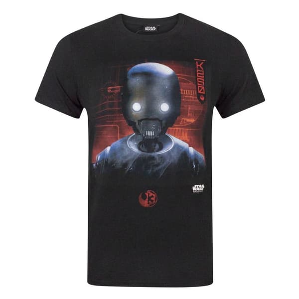 Star Wars Mens Rogue One K2S0 Robot T-Shirt Black M