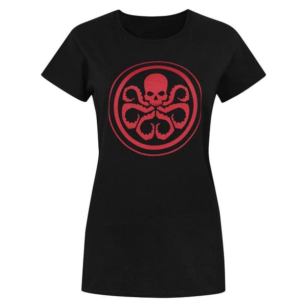 Marvel Dame/kvinder Hydra Logo T-shirt Black 2XL