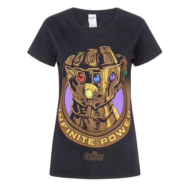 Marvel Kvinnor/Damer Avengers Infinity War Thanos Infinity Gauntlet T-Shirt Black S