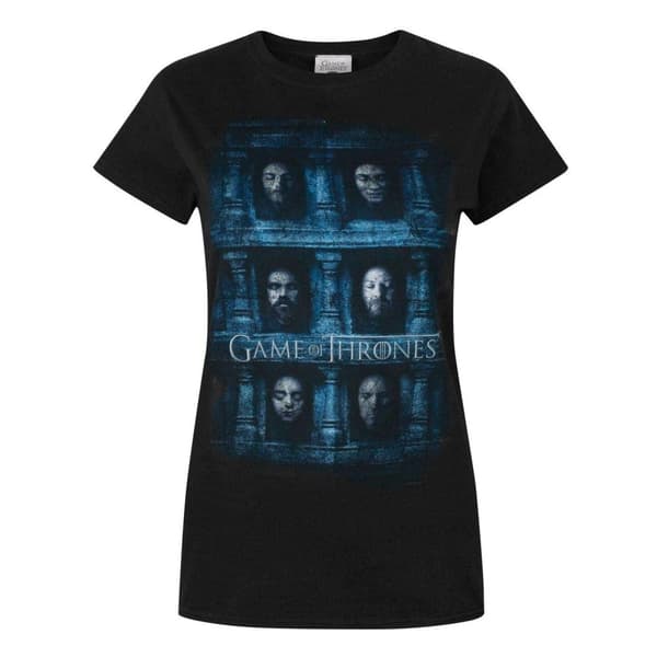 Game Of Thrones Kvinnor/Damer Hall Of Faces T-Shirt Black XXL