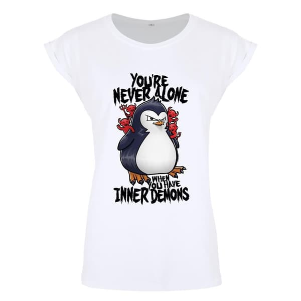Psycho Penguin Womens/Ladies You´re Never Alone When You Have Inner Demons T-Shirt White XL