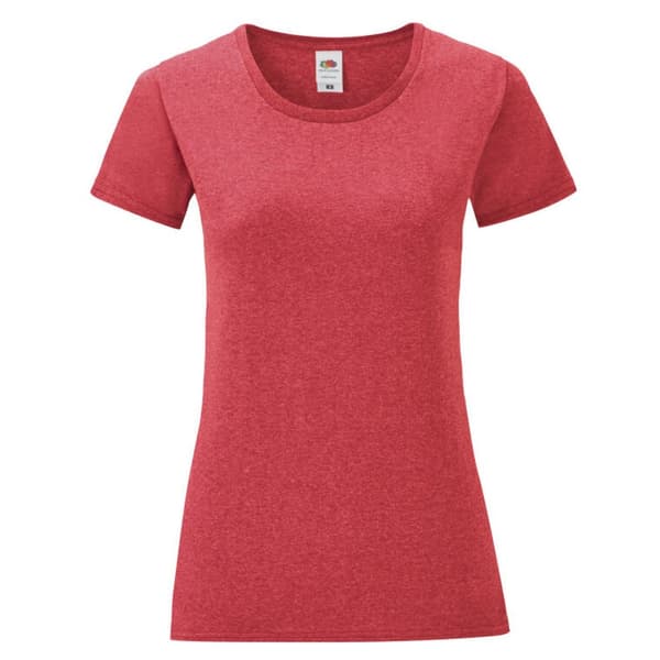 Fruit of the Loom Dame/kvinde Iconic 150 T-shirt til kvinder/damer Red Heather S
