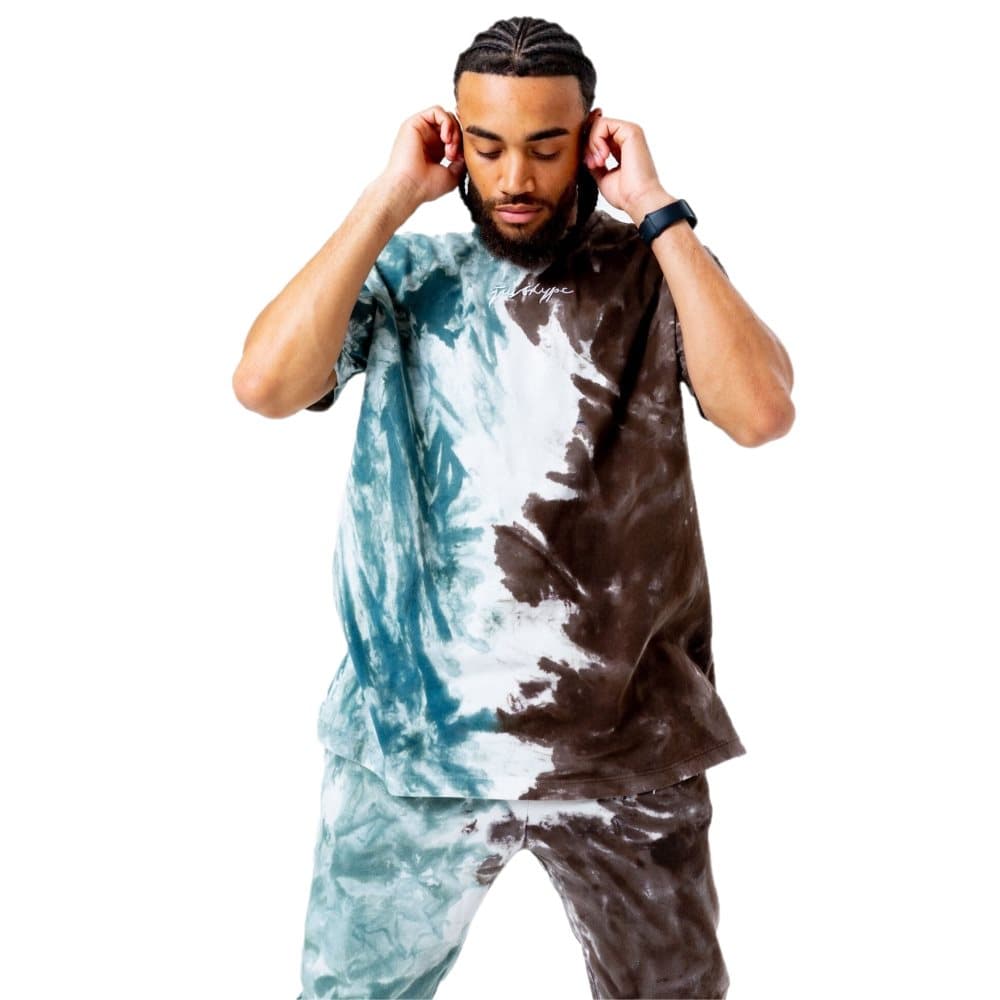 Hype T-shirt för män med slipsfärgning