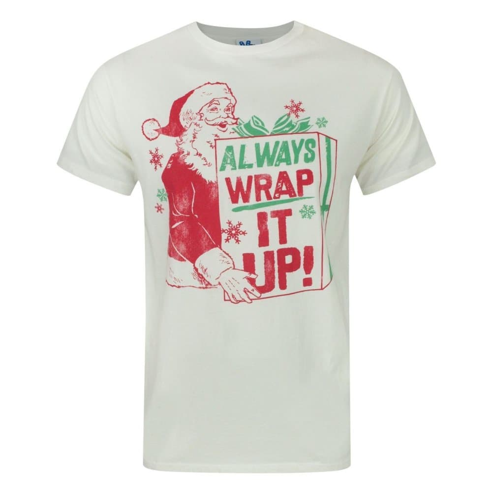 Junk Food Mens alltid Wrap It Up Santa Claus T-Shirt