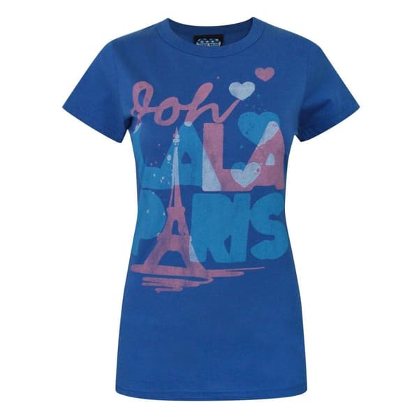 Junk Food Kvinnor/Damer Ooh Lala Paris T-Shirt Royal Blue XL