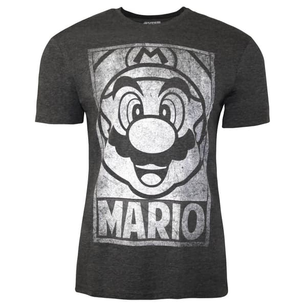 Super Mario T-shirt med plakat til mænd Grey L