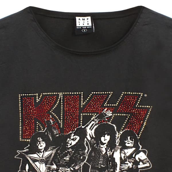 Amplified Kvinnor/Damer Let Me Go Rock N Roll Kiss Diamante T-Shirt