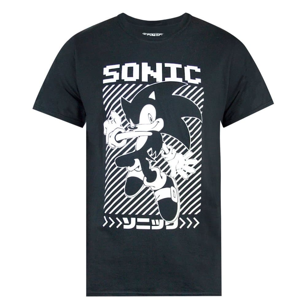 Sonic The Hedgehog T-shirt med japansk affisch för män