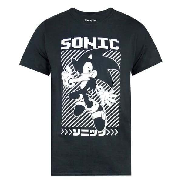 Sonic The Hedgehog T-shirt med japansk affisch för män