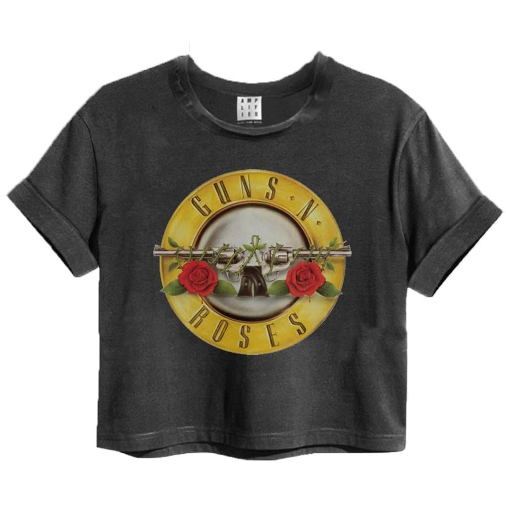 Amplified Kvinnor/Damer Guns N Roses Bullet Logo Cropped T-Shirt
