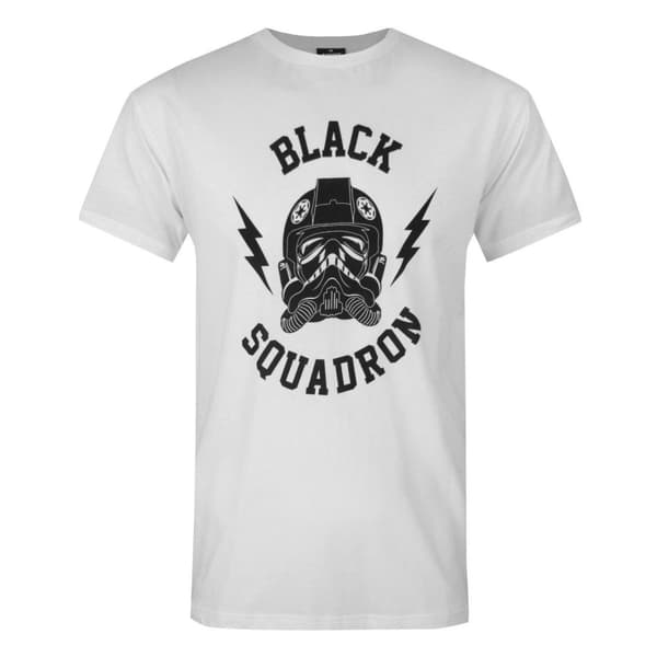 Star Wars Mens Imperial Black Squadron Tie Fighter T-Shirt White/Black S