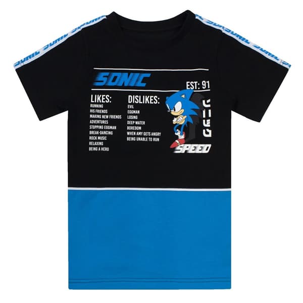 Sonic The Hedgehog Boys Gaming Statistics T-Shirt
