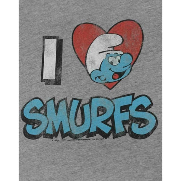 Junk Food Dame/kvinder Jeg elsker Smølferne Smølferne T-Shirt