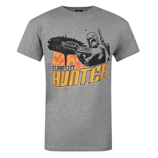 Star Wars Mens Cloud City Boba Fett T-Shirt Grey XL