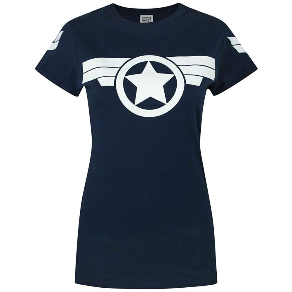 Captain America : Supersoldat för kvinnor och damer - T-shirt med logotyp