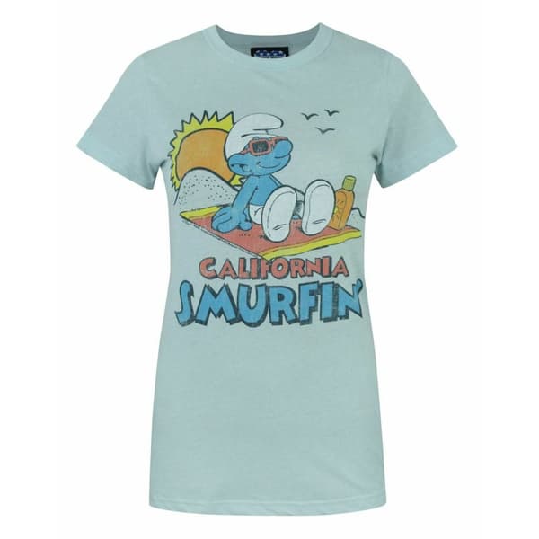 Junk Food Kvinnor/Damer California Smurfin´ The Smurfs T-Shirt