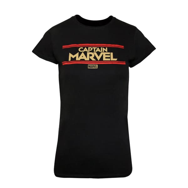 Captain Marvel T-shirt med bokstäver för kvinnor och damer