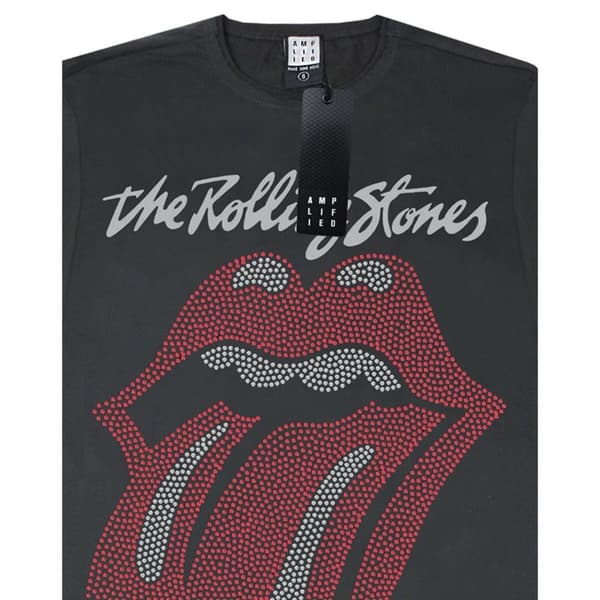 Amplified Tongue The Rolling Stones Diamante Logo T-shirt til mænd