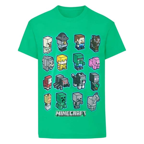 Minecraft Mini Mob T-shirt til drenge Green 13-14 Years