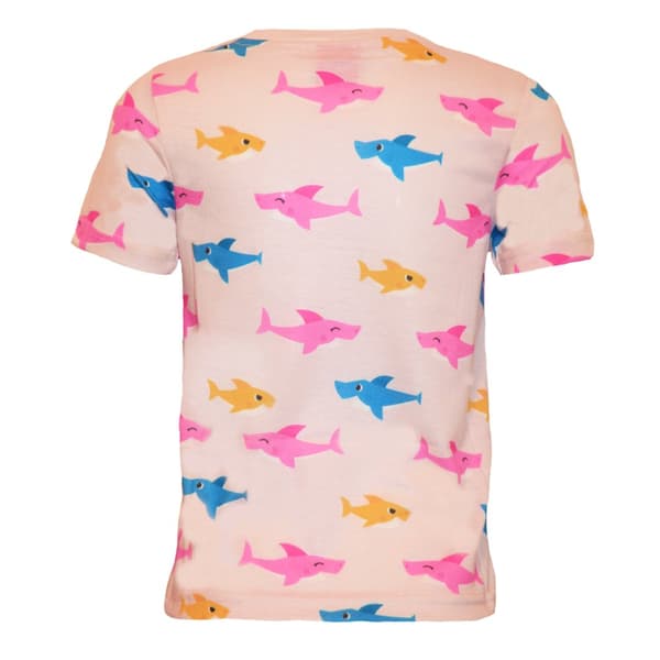 Baby Shark Flickor Glitter All-Over Print T-Shirt