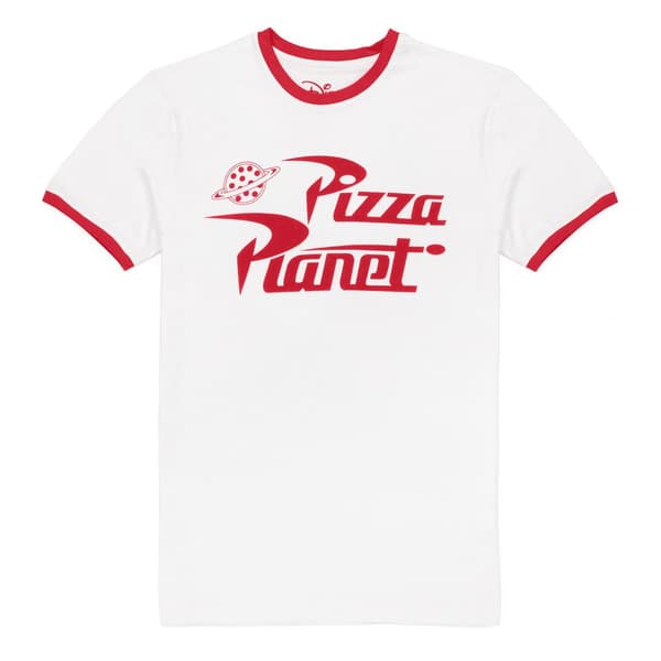 Toy Story Kvinnor/Damer Ringer Pizza Planet T-Shirt White/Red XL