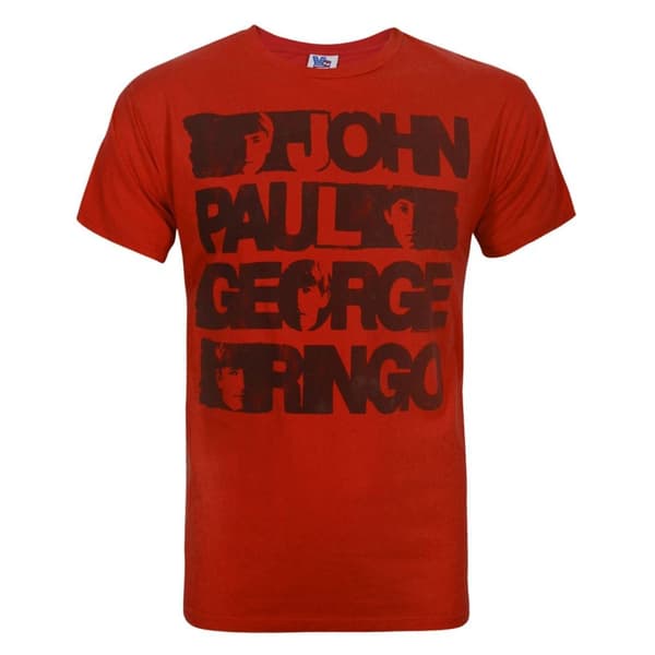 Junk Food Mens Names The Beatles T-Shirt Red M