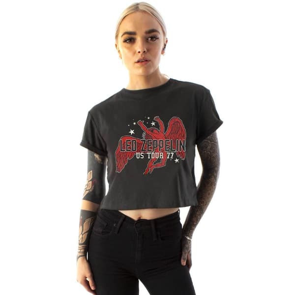 Amplified Womens/Ladies Icarus Tour 77 Led Zeppelin Crop Top