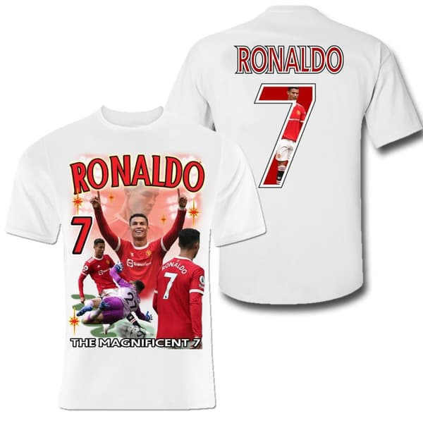 T-shirt REA Ronaldo Portugal United sportströja tryck fram & Bak