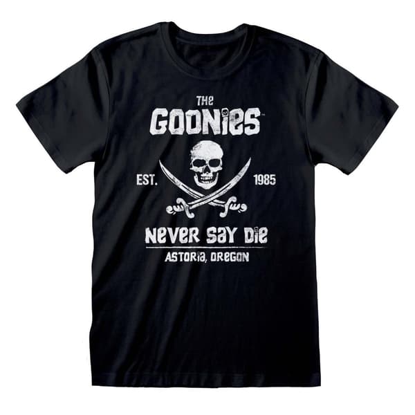 Goonies Unisex T-shirt til voksne, der aldrig siger dø