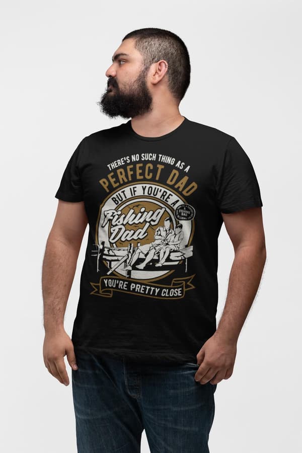 T-shirt med Fiske pappa design - Perfect fishing dad