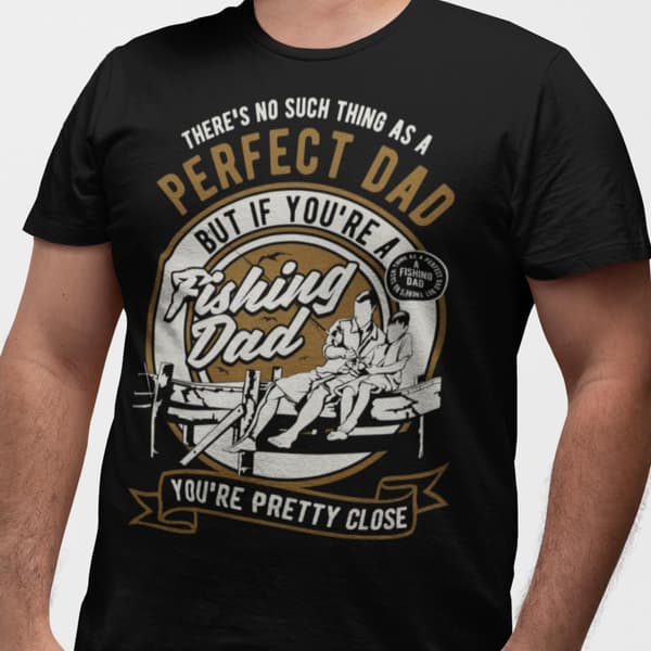 T-shirt med Fiske pappa design - Perfect fishing dad