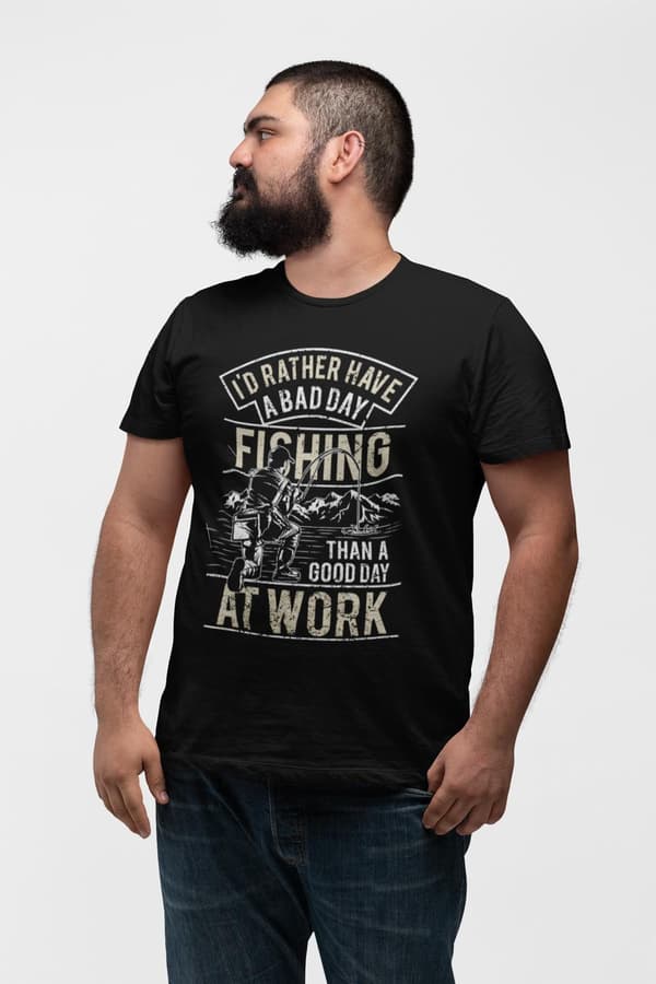 T-shirt med Fiske design - Bad day fishing
