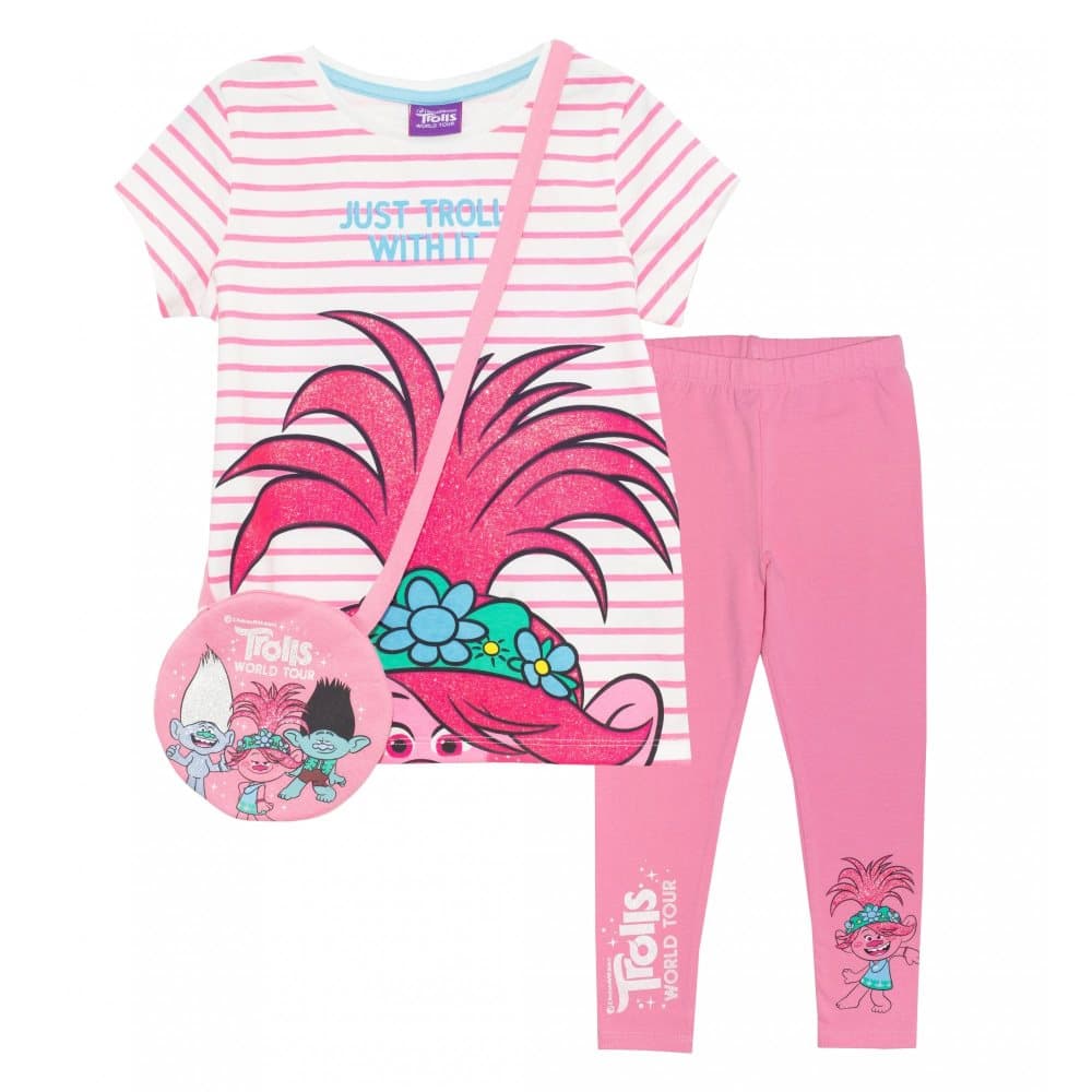 Trolls Girls Just Troll With It Poppy T-shirt och Leggings Set