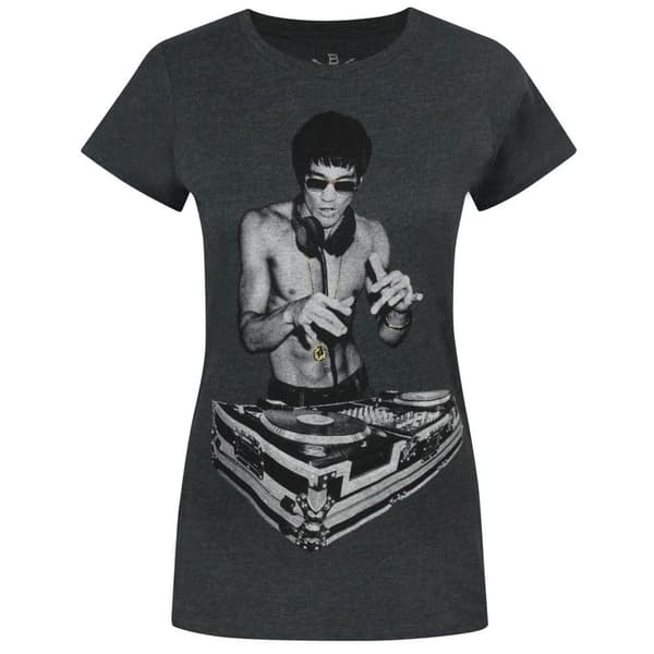 Avengers Kvinnor/Damer Bruce Lee Gung Fu Scratch Charcoal T-Shirt