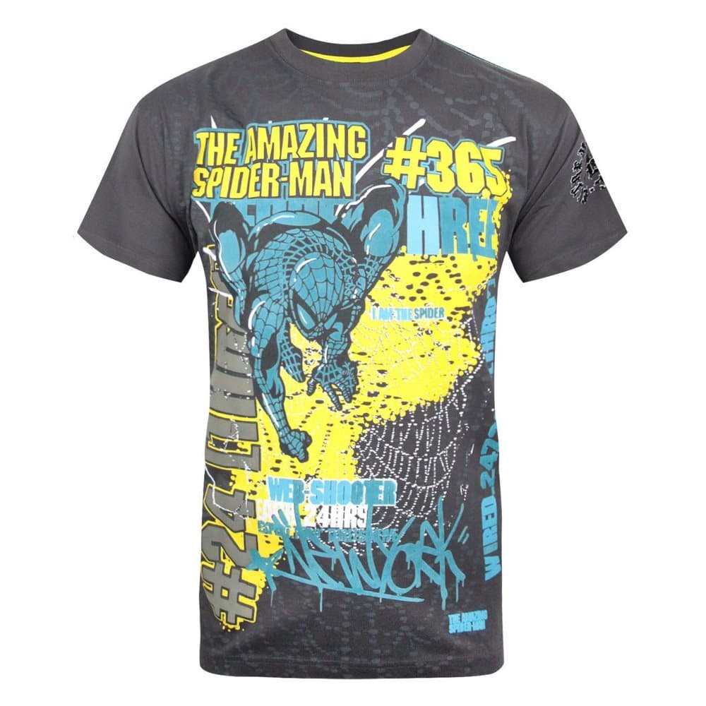 Marvel Officiell herr Extreme Spider-Man texturerad T-shirt