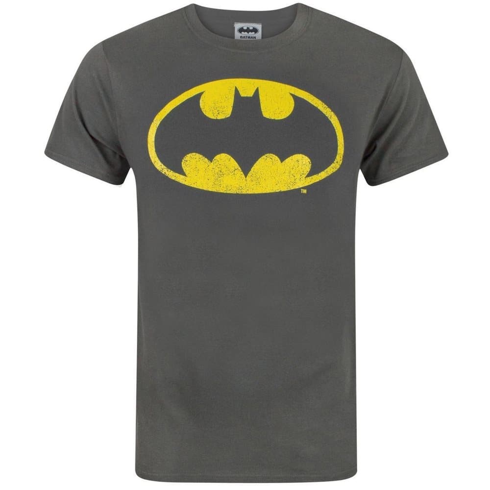 Batman T-shirt med nödställd logotyp för män
