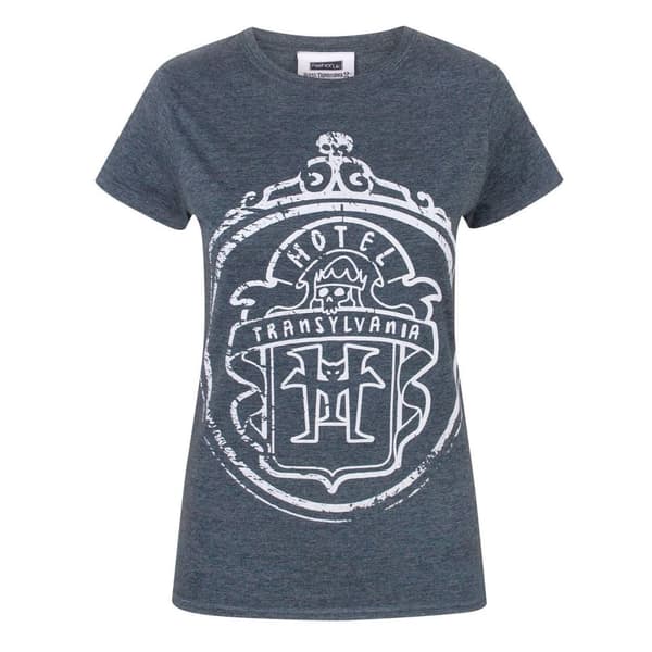 Hotel Transylvania T-shirt med logotyp för kvinnor och damer Charcoal L