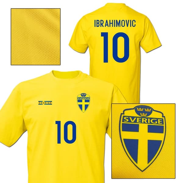 Sverige stil fotbollströja med Ibrahimovic 10 tryck