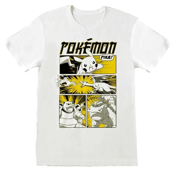 Pokemon Unisex Adult Anime Style Cover T-Shirt White S