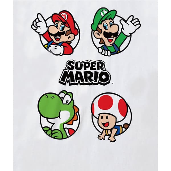 Super Mario Unisex T-shirt til voksne med cirkel