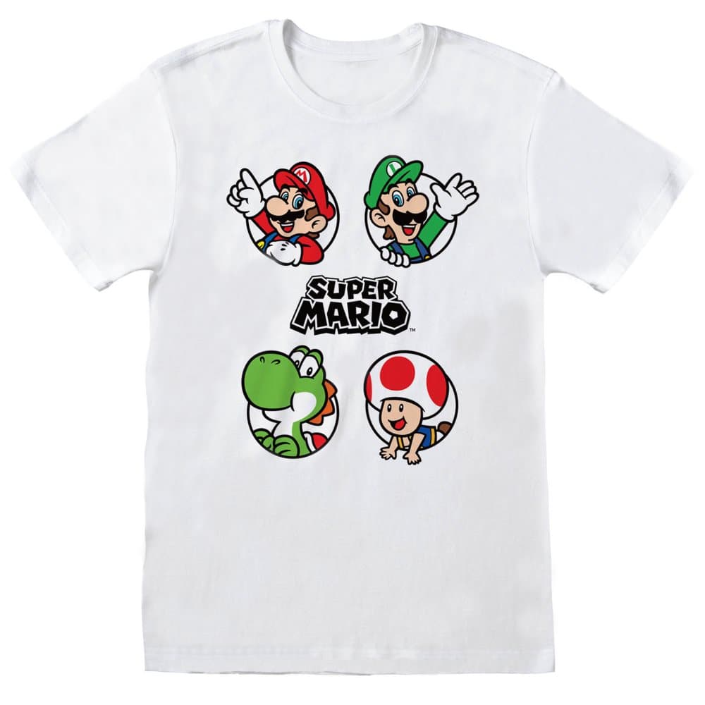 Super Mario Unisex T-Shirt för vuxna med cirkel