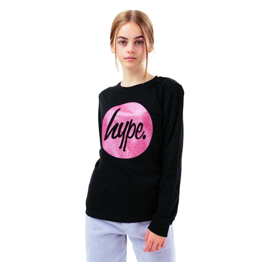 Hype Flickor Script Glitter långärmad T-shirt