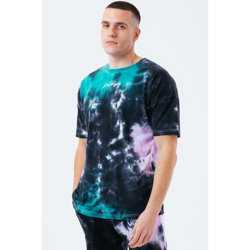 Hype Mens Tie Dye Acid Wash Oversized T-Shirt med slipsfärgning