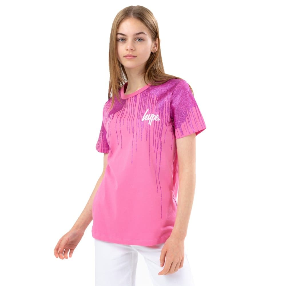 Hype Glitter Drip T-Shirt för flickor