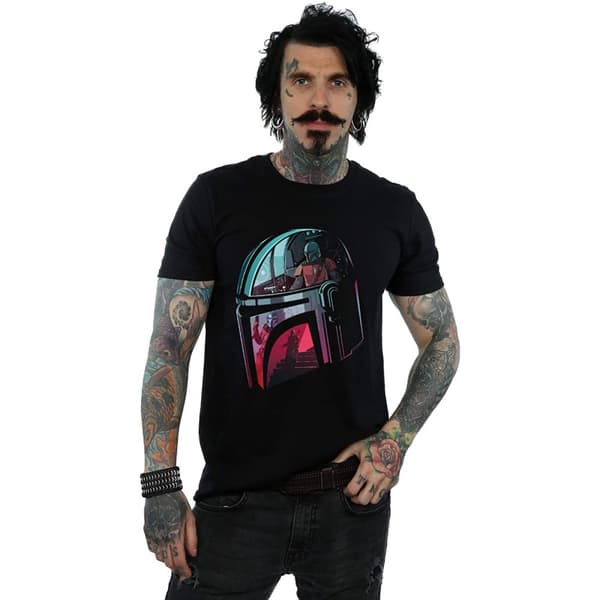 Star Wars: The Mandalorian Unisex T-shirt för vuxna med Mandalore-hjälmens reflektion