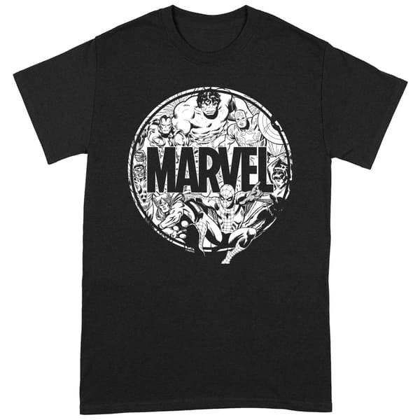 Marvel Unisex T-shirt med tegn for voksne