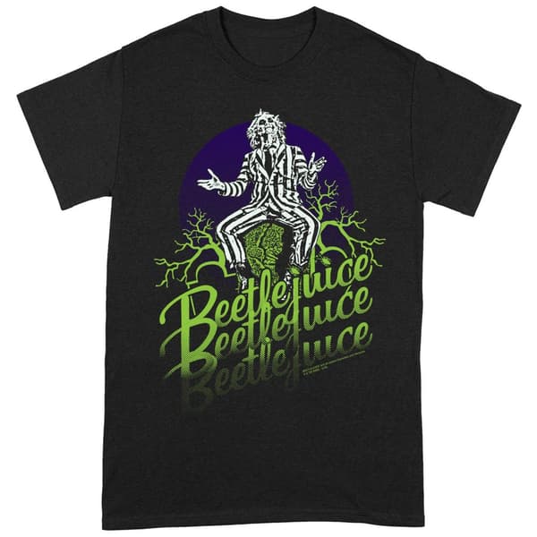 Beetlejuice Unisex T-shirt för vuxna med blekt färg Black XXL